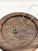 87379845 collier avec oxydes verts motif feuille l45 cm argent 925 millième (22 ct) 2,7g argent 925 millième (22 ct) 2,7g