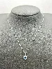 87398745 collier orné d'une pierre bleue coupe coeur et entourée d'oxydes l45 cm argent 925 millième (22 ct) 2,46g argent 925 mill