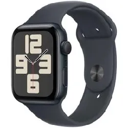 apple watch se gps (2024) boîtier en aluminium noir minuit 44mm avec bracelet sport minuit m/l
