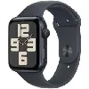 apple watch se gps (2024) boîtier en aluminium noir minuit 44mm avec bracelet sport minuit m/l