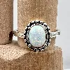 bague argent avec opale blanche ovale argent 925 millième (22 ct) 2,84g