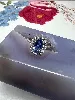 bague argent marquise sertie oxydes blancs et bleus ciel argent 925 millième (22 ct) 2,8g