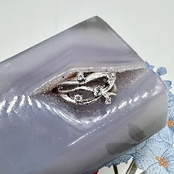 bague argent oxydes de zirconium argent 925 millième (22 ct) 4,80g