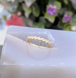 bague demie alliance 7 diamants d'environ 0,14ct au total or 750 millième (18 ct) 1,65g