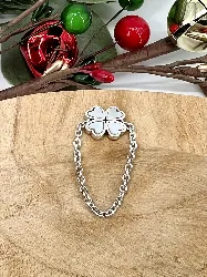 bague en argent ornée d'un trèfle en nacre argent 925 millième (22 ct) 0,96g