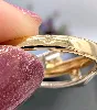 bague stylisée en 2 ors sertie de 3 petits diamants or 750 millième (18 ct) 3,51g
