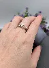 bague stylisée en 2 ors sertie de 3 petits diamants or 750 millième (18 ct) 3,51g