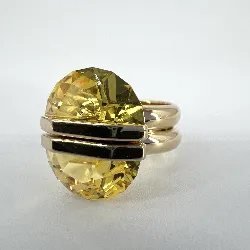 bague swarovski lucent à fermoir magnétique, cristaux taillés, double anneau doré