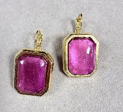 boucle d'oreilles philippe ferrandie pierre rose