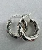 boucles d'oreilles argent créoles motifs torsadés argent 925 millième (22 ct) 5,11g