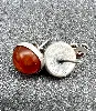 boucles d'oreilles argent ronde cabochon ambre orange  argent 925 millième (22 ct) 2,04g