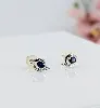 boucles d'oreilles en or blanc chacune sertie d'un saphir bleu or 375 millième (9 ct) 0,66g