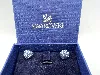 boucles d'oreilles swarovski pavés de cristaux bleus