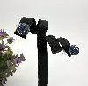 boucles d'oreilles swarovski pavés de cristaux bleus