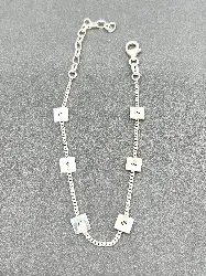 bracelet argent à carrés lisses espacés argent 925 millième (22 ct) 3,82 g