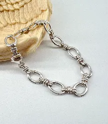 bracelet argent maille bohème  argent 925 millième (22 ct) 11,7g