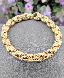 bracelet articulé maille grain de riz or 750 millième (18 ct) 34,76g