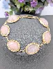 bracelet articulé orné de 6 quartz rose en cabochon  or 750 millième (18 ct) 27,90g