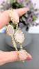 bracelet articulé orné de 6 quartz rose en cabochon  or 750 millième (18 ct) 27,90g
