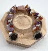 bracelet en pierre naturelle (quartz rose, améthyste, agate et perle de culture) avec fermoir aimanté