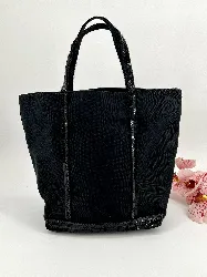 cabas vanessa bruno en toile noire taille xs