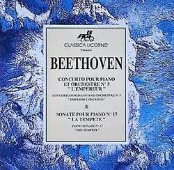 cd beethoven - concerto pour piano et orchestre n°5 op.73 'l'empereur' & sonate pour piano n°17 op.31/2 'la tempête'