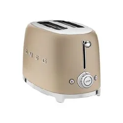 cd smeg 50's style tsf01chmeu - grille - pain - 2 tranche - 2 emplacements - or