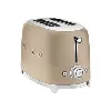 cd smeg 50's style tsf01chmeu - grille - pain - 2 tranche - 2 emplacements - or