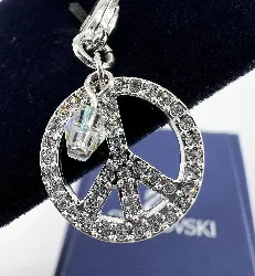 charm swarovski peace and love en cristal étincelant-symbole universel de la paix