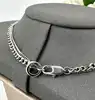 collier a.p.c. double chaîne en laiton teinté argent l50cm