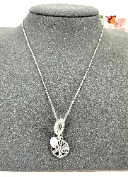 collier pandora maille forçat avec pendentif charm arbre de vie  argent 925 millième (22 ct) 5,89g