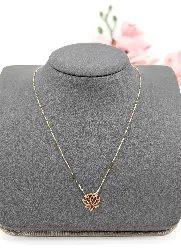 collier pendentif fleur de lotus  or 375 millième (9 ct) 0,77g