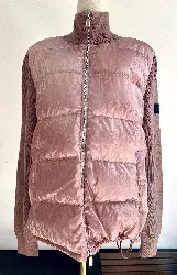 doudoune dior oblique manches en maille couleur vieux rose