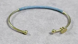 jonc ouvrant gas bijoux doré et bleu