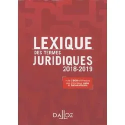 livre lexique des termes juridiques 2021 - 2022 29ed