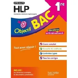 livre objectif bac 1re spécialité hlp bac 2026