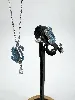 parure swarovski cygne bleu-collier et boucles d'oreilles en cristaux bleus scintillants