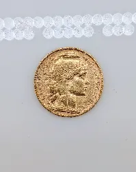 pièce 20 francs or coq & mariane tête laurée 1900 or 900/1000 6,42g