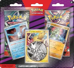pokémon? - blister amélioré de 2?boosters (3?cartes brillantes, 1?pièce et 2?boosters pokémon)