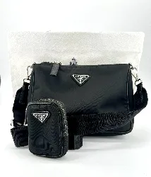 sac à bandoulière prada en re-nylon et cuir noir