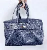 sac mac douglas taille l en cuir navy effet croco avec bandoulière