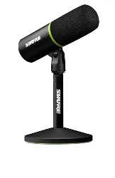 shure mv6 micro usb gaming, usb - c, microphone dynamique, mode auto level, digital popper stopper, pour pc gamers, streamers