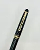 stylo bille montblanc meisterstück platiné medium en récine noire et métal doré