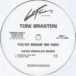 vinyle toni braxton - you're makin me high (remix) / let it flow (1996)