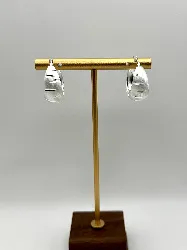 132135 boucles d'oreilles creoles motif goutte en cuivre argent 925 millième (22 ct) 5,08g