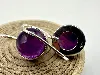 132345 boucles d'oreilles motif boule en argent avec améthyst argent 925 millième (22 ct) 4,5g
