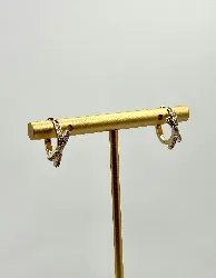 330472 boucles d'oreilles créoles croix pavé d'oxydes