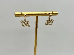 33830 boucles d'oreilles pandentes colombe pavée d'oxydes