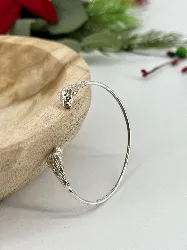 bacelet jonc têtes de lions l16,5 cm argent autre 11,7