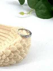 bague argent demi alliance d'oxydes argent 925 millième (22 ct) 1,90g